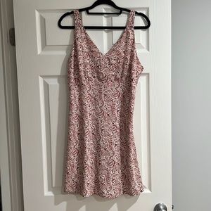 A&F Paisley Red + White Midi Dress